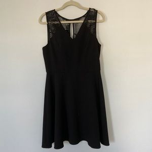 WHBM Black Sleeveless Dress w/ Floral Lace Back